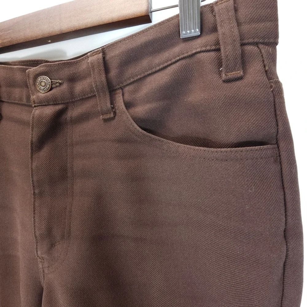 Vintage Levis 517 Mens 33x31 Brown‎ Sta-Prest Gold Tab Flared Bootcut Pants